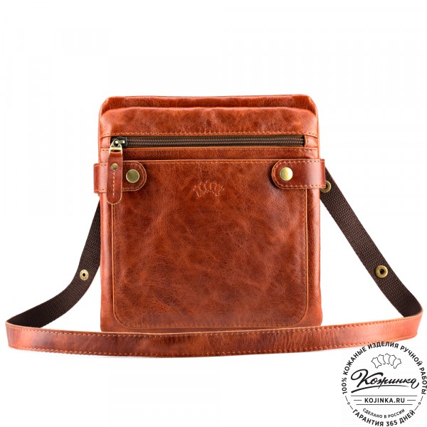 Кожаная сумка "Феликс" (рыжий антик) . фото 1