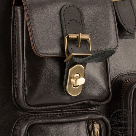 Кожаная деловая сумка для командировок  "Ричард" (тёмно-коричневый)