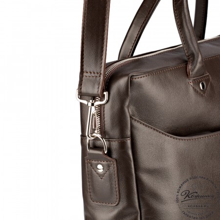 Кожаная деловая сумка "Спайк" (коричневая) 