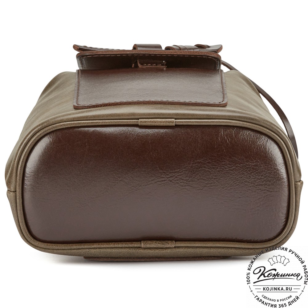 Женский кожаный рюкзак "Гейша" (оливковый)