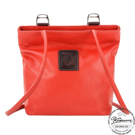 Женская кожаная сумка-рюкзак "Валентино" (красная)