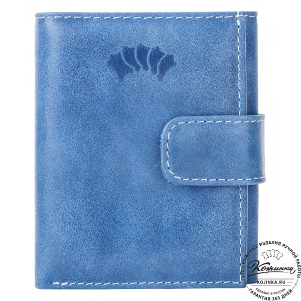 Кожаное портмоне "Германия" (cинее). фото 1