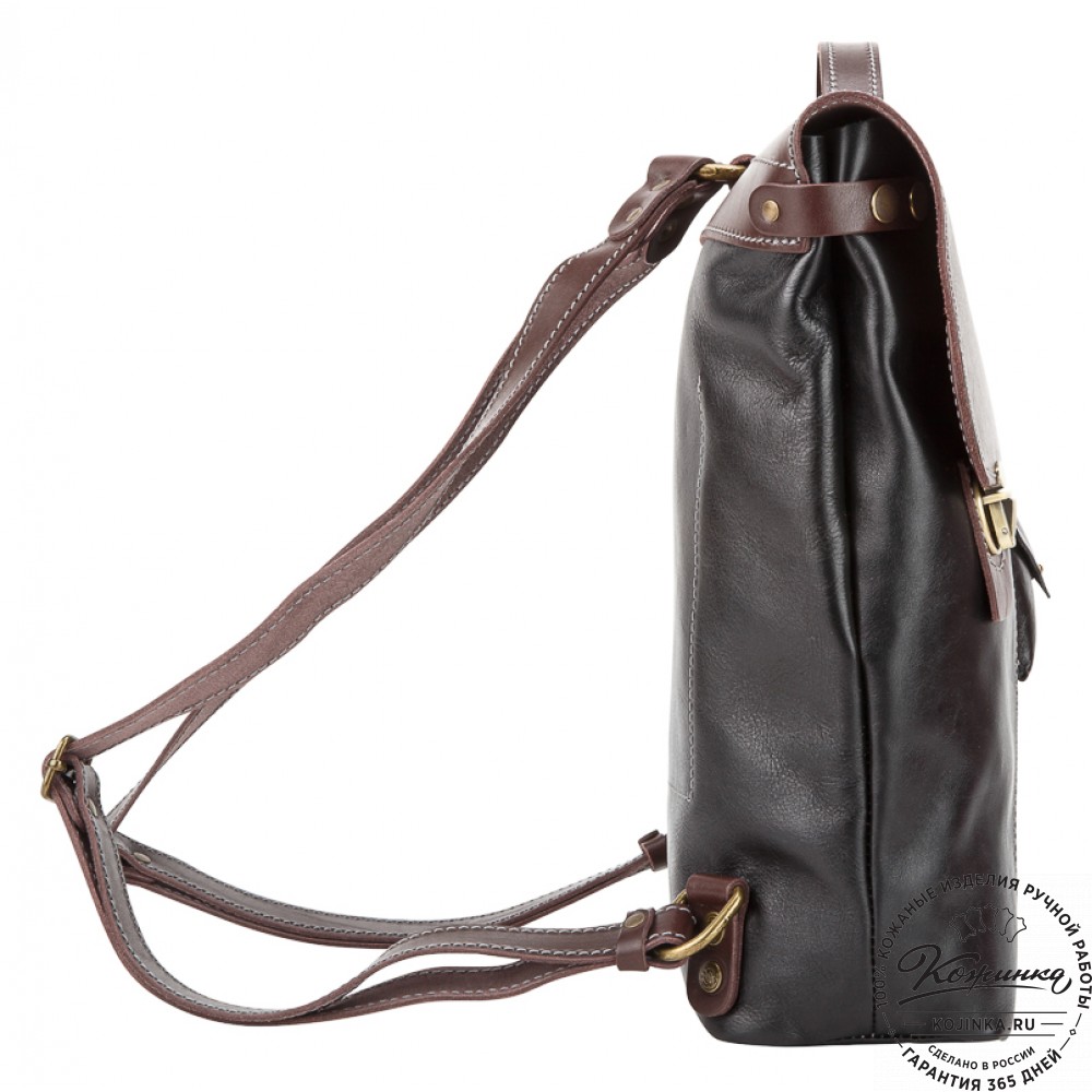 Кожаный рюкзак "Школьник" (черный)