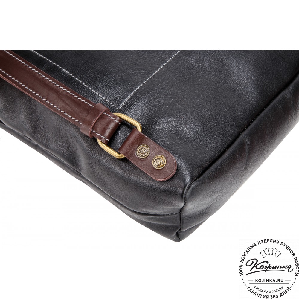 Кожаный рюкзак "Школьник" (черный)