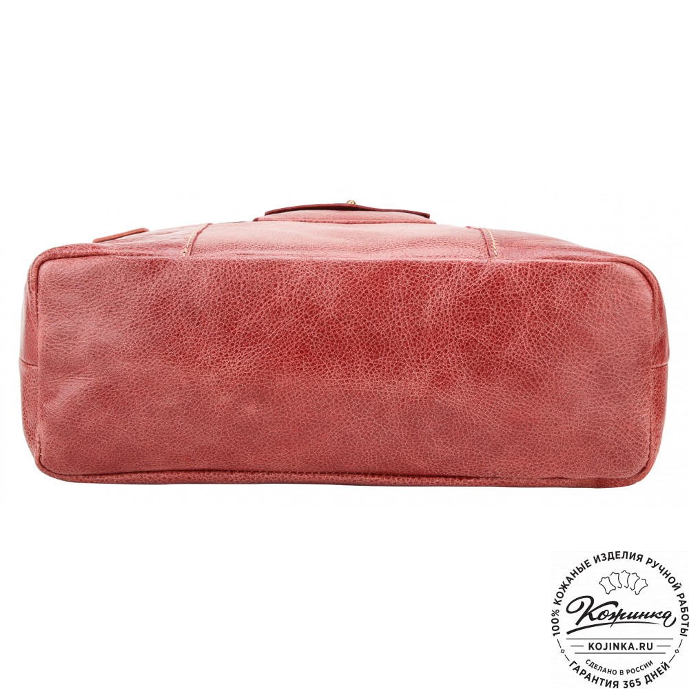 Кожаный рюкзак "Школьник" (брусничный)