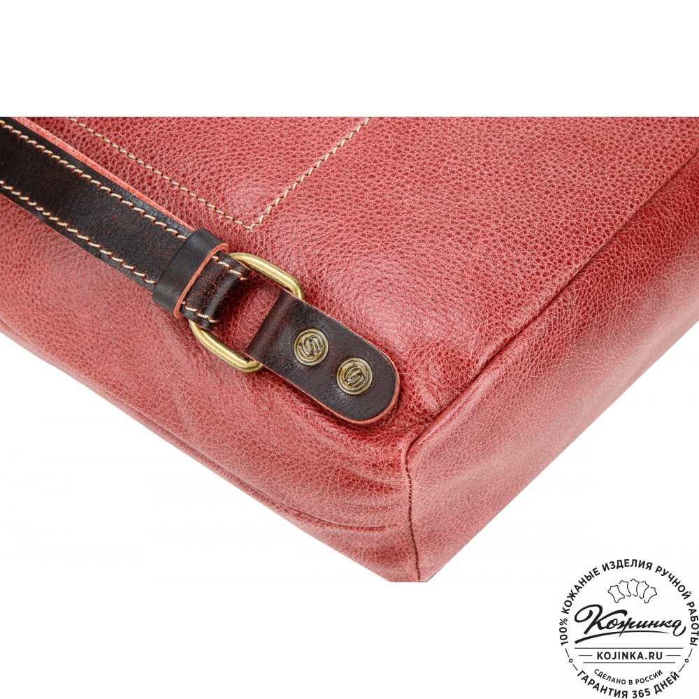 Кожаный рюкзак "Школьник" (брусничный)