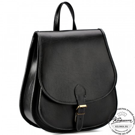 Кожаный рюкзак "Геральд" (чёрный)