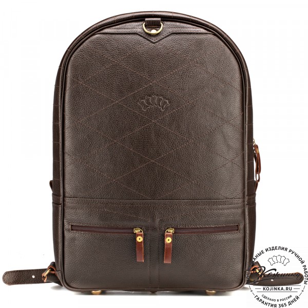 Кожаный рюкзак-трансформер "Покер" (тёмно-коричневый) . фото 1