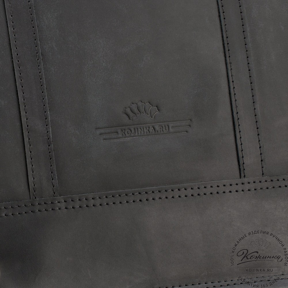 Кожаный рюкзак-сумка "Майкл" (чёрный)