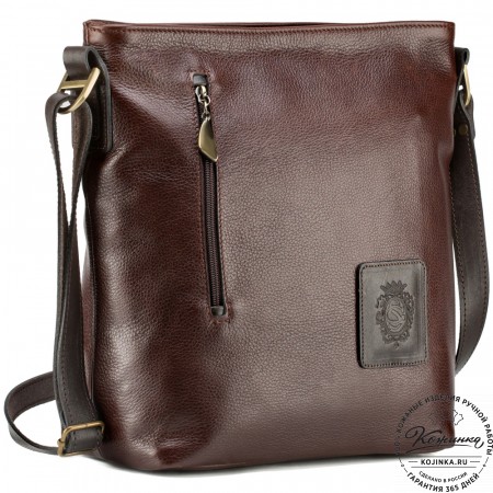 Женская кожаная сумка "Мальва" (тёмно-коричневая)