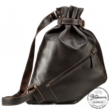 Кожаный рюкзак "Селена" (тёмно-коричневый)