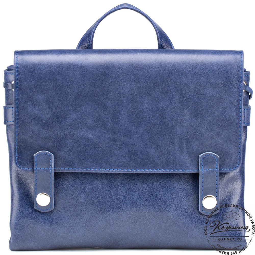 Кожаный рюкзак "Брук" (синий)