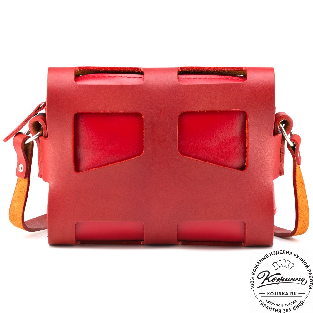 Женская кожаная сумка "Кортни" (красная) 