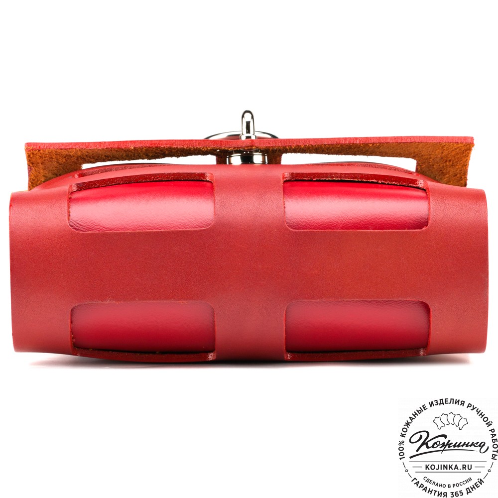 Женская кожаная сумка "Кортни" (красная) 