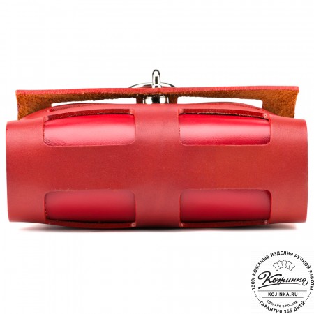 Женская кожаная сумка "Кортни" (красная) 