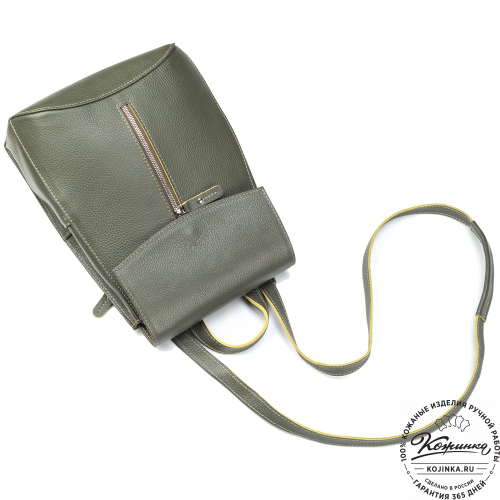 Женский кожаный рюкзак "Ассоль" (оливковый)