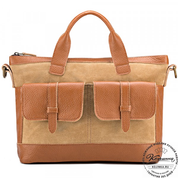 Женская кожаная сумка "Эльза" (рыжая). фото 1