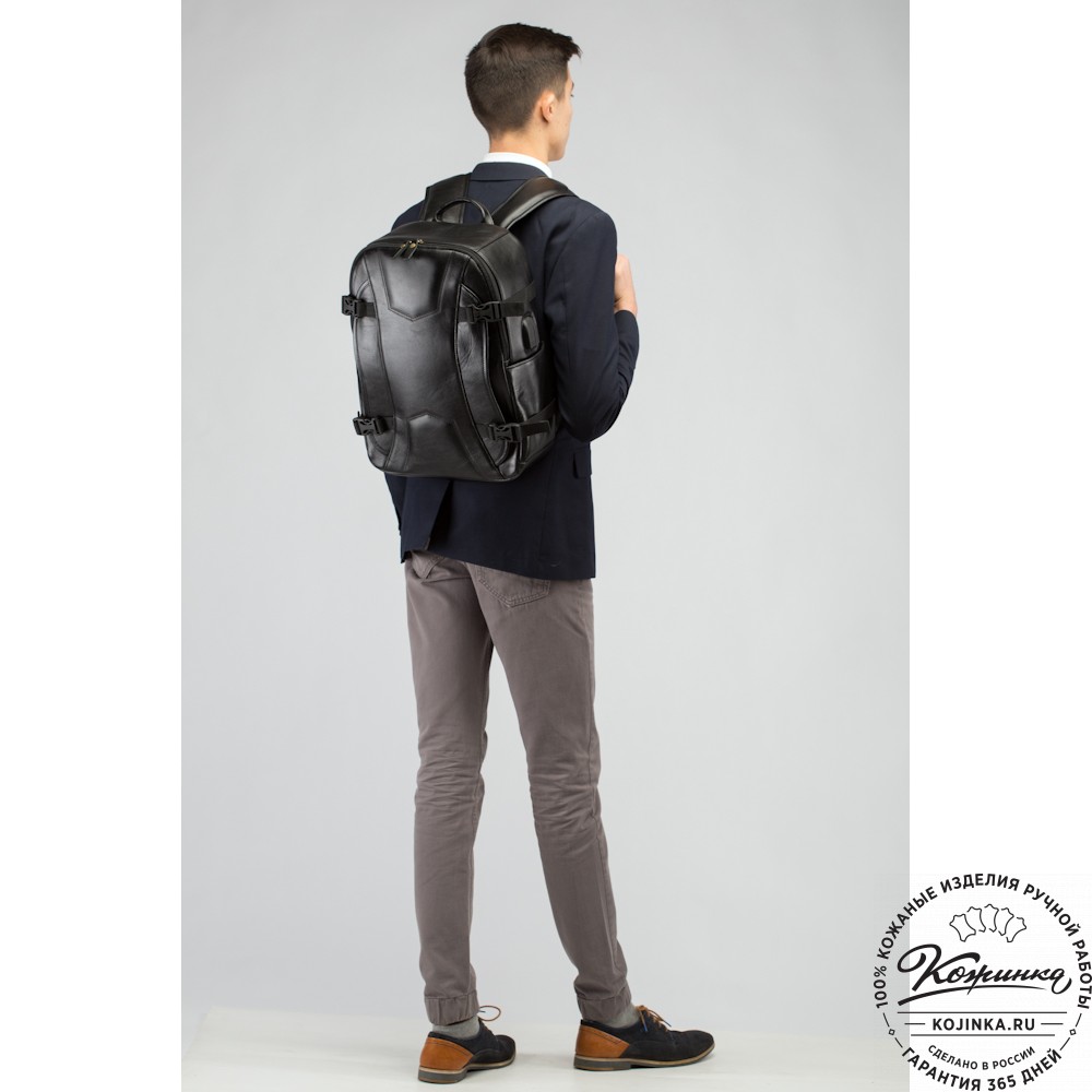 Кожаный рюкзак "Зевс" (чёрный)