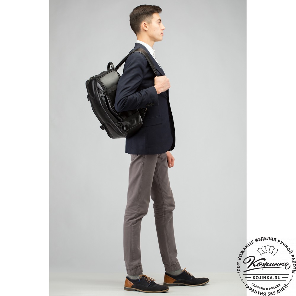 Кожаный рюкзак "Зевс" (чёрный)