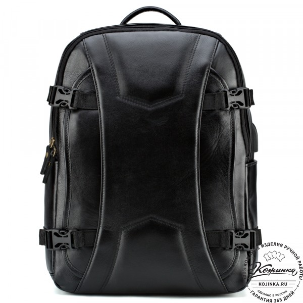 Кожаный рюкзак "Зевс" (чёрный). фото 1