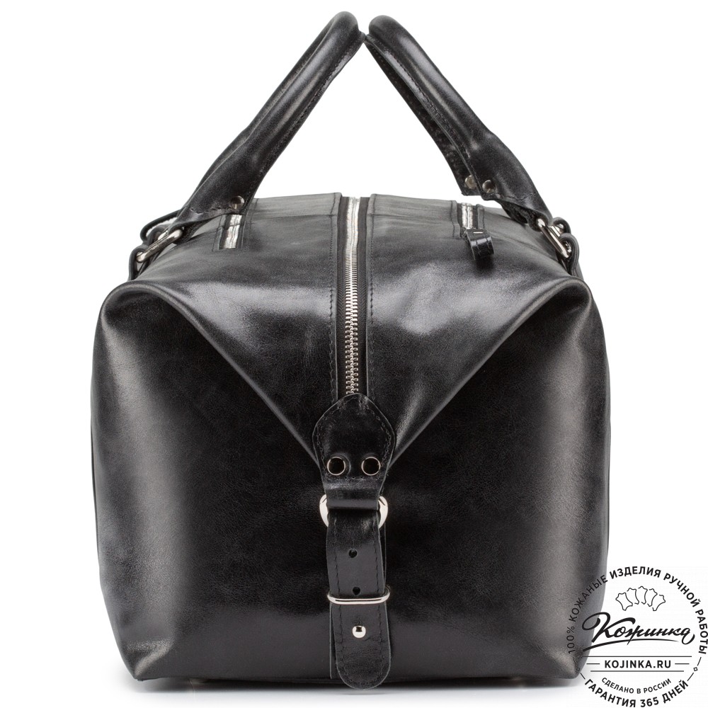 Кожаная дорожно-спортивная сумка Англия (чёрная)