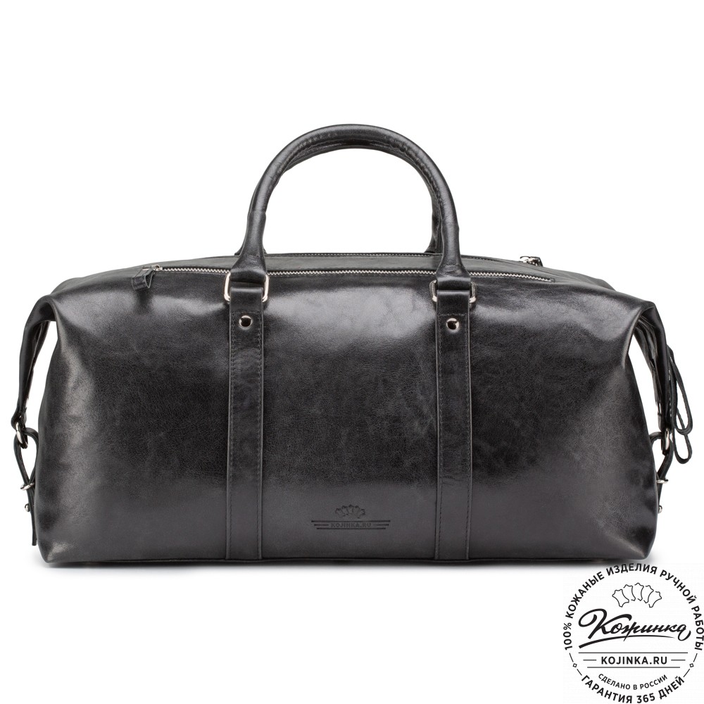 Кожаная дорожно-спортивная сумка Англия (чёрная)