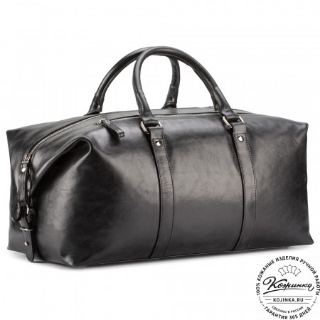 Кожаная дорожно-спортивная сумка Англия (чёрная)