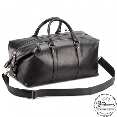 Кожаная дорожно-спортивная сумка Англия (чёрная)