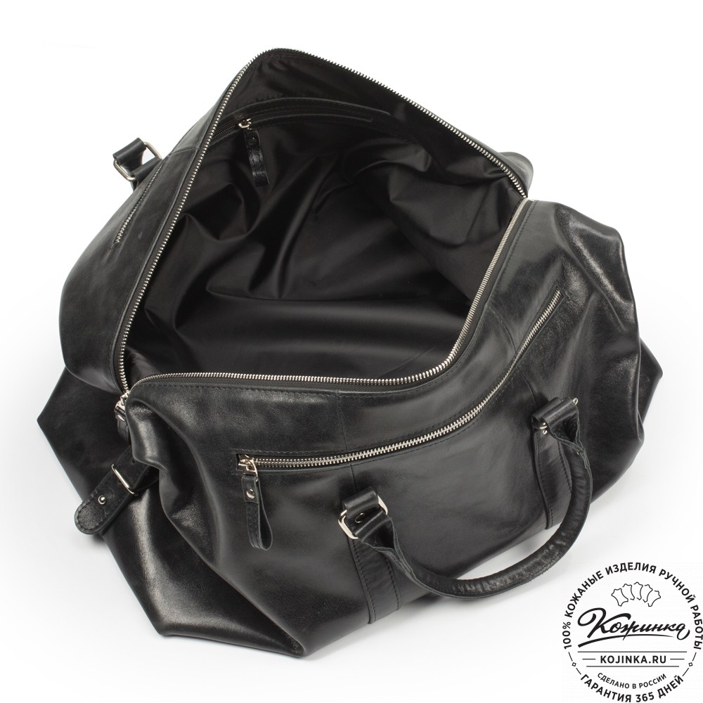 Кожаная дорожно-спортивная сумка Англия (чёрная)