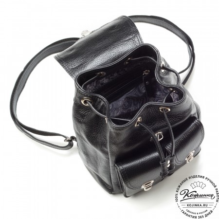 Женский кожаный рюкзак "Нэнси" (черный)