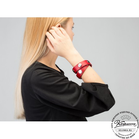 Кожаный браслет "Вегард" (красный)