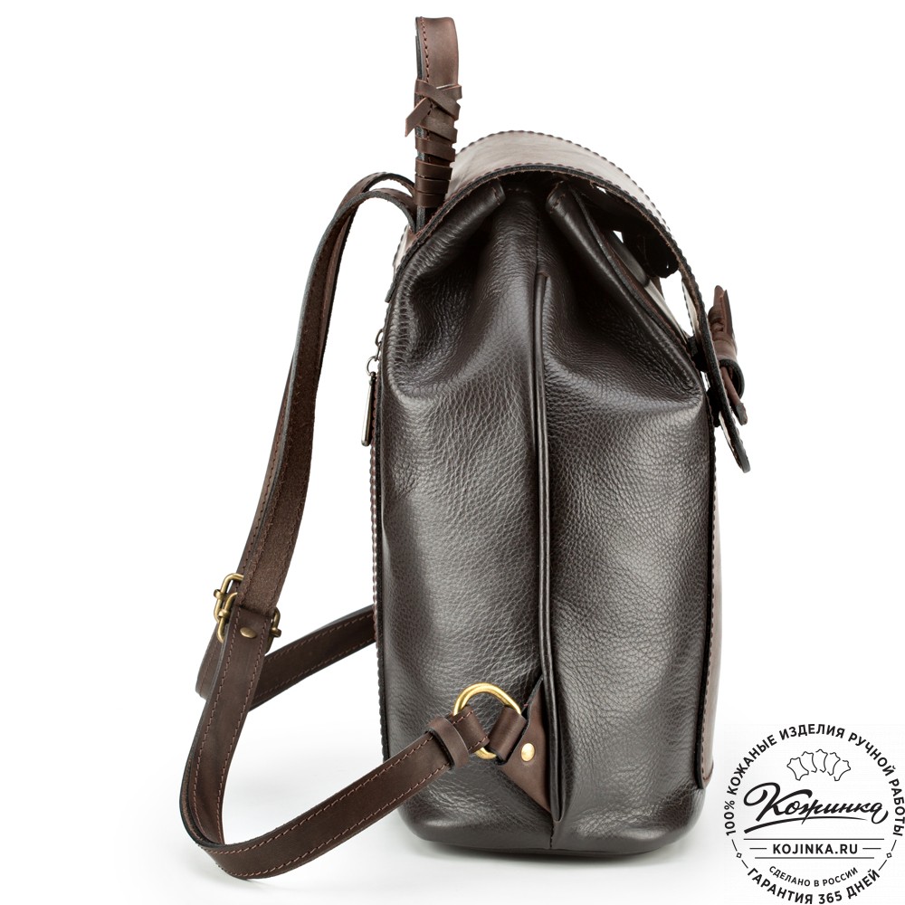 Женский кожаный рюкзак "Гейша" (тёмно-коричневый)