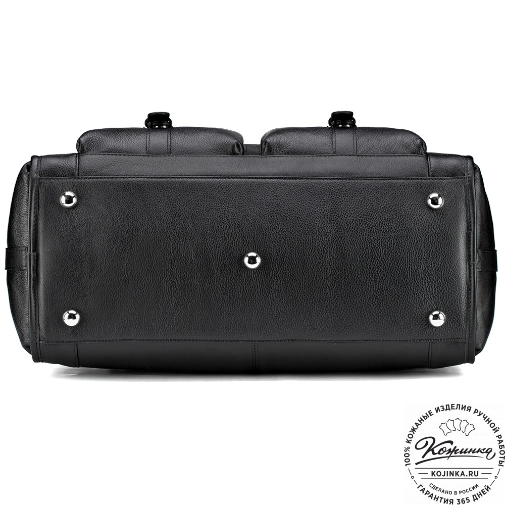 Кожаная дорожная сумка "Балтимор" (чёрная)