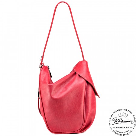 Кожаный рюкзак-сумка "Микки" (малина)