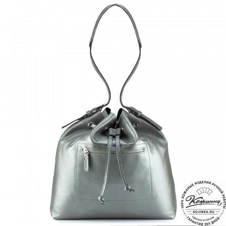 Женская кожаная сумка "Алсу" (серебро)