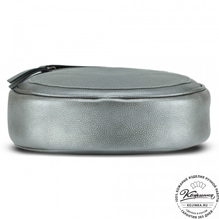 Женская кожаная сумка "Дарья" (серебро)