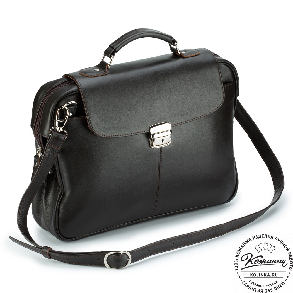 Кожаный портфель "Эдгар" (тёмно-коричневый)