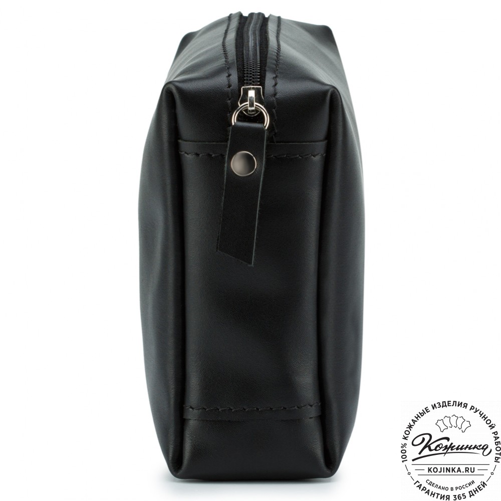 Кожаная косметичка "Прима" (чёрная)