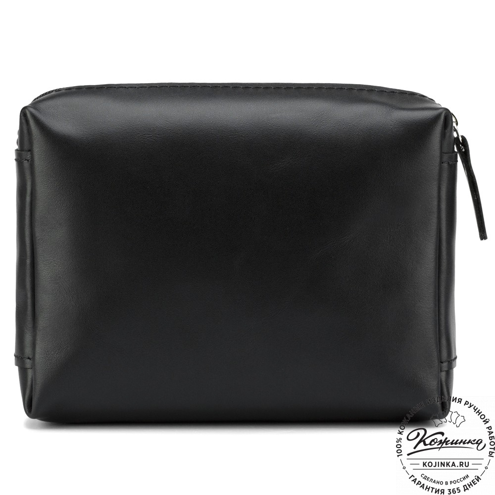 Кожаная косметичка "Прима" (чёрная)