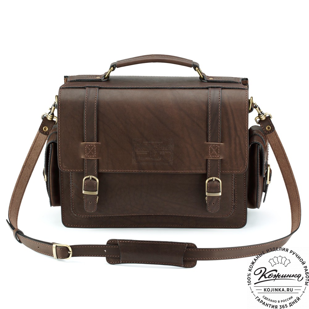 Кожаный портфель "Трансформер" (тёмно-коричневый)