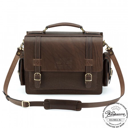 Кожаный портфель "Трансформер" (тёмно-коричневый)