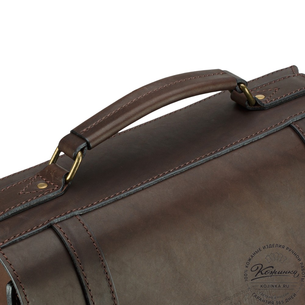 Кожаный портфель "Трансформер" (тёмно-коричневый)