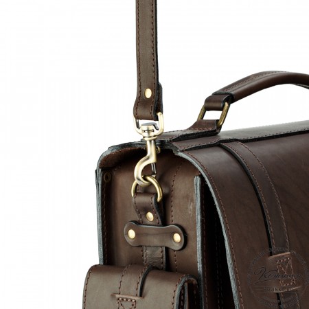 Кожаный портфель "Трансформер" (тёмно-коричневый)