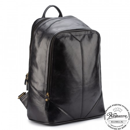 Кожаный рюкзак "Венгрия" (чёрный)