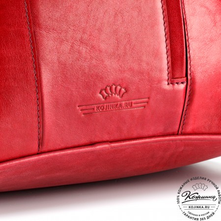 Кожаный рюкзак "Венгрия" (красный)
