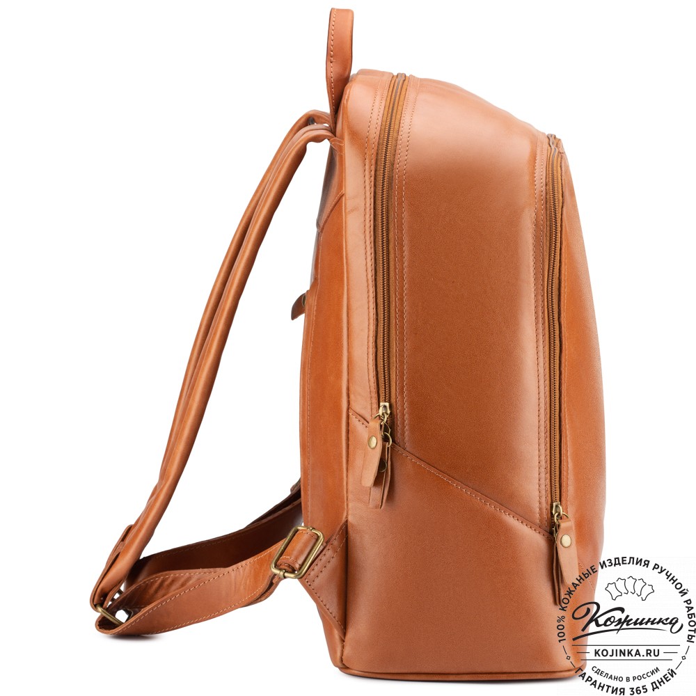 Кожаный рюкзак "Венгрия" (рыжий)