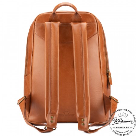 Кожаный рюкзак "Венгрия" (рыжий)