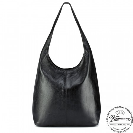 Женская кожаная сумка "Винтаж" (чёрная) 
