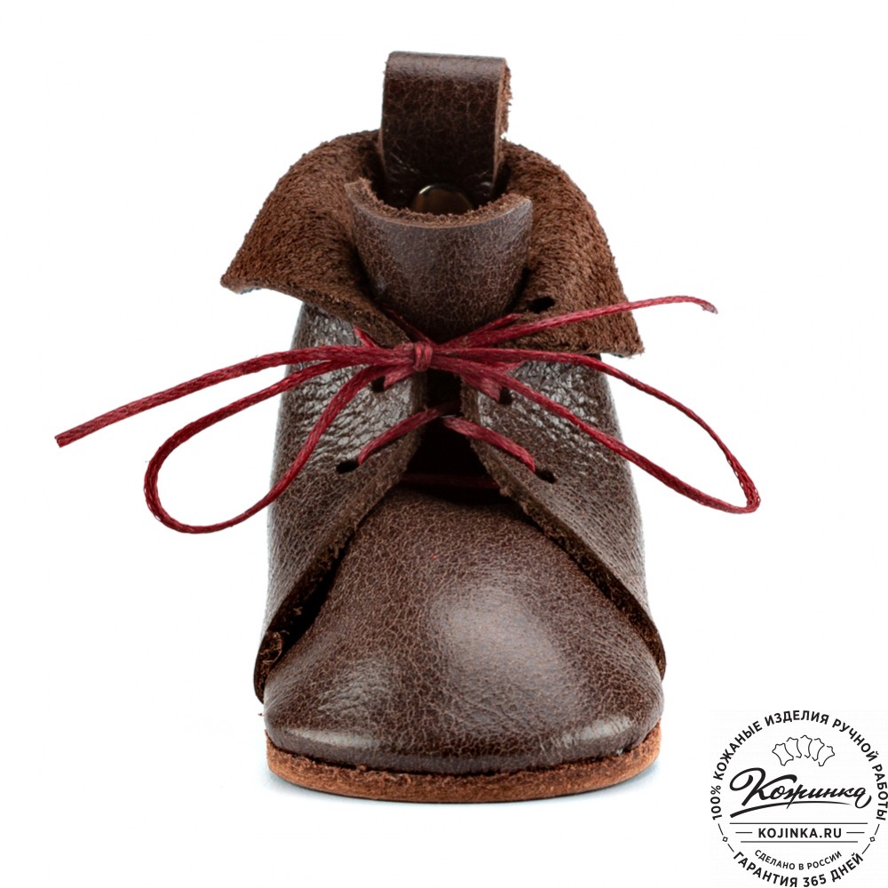 Кожаный брелок "Ботинок" (коричневый)