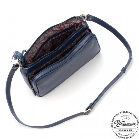 Женская кожаная сумка "Эмма" (синяя)